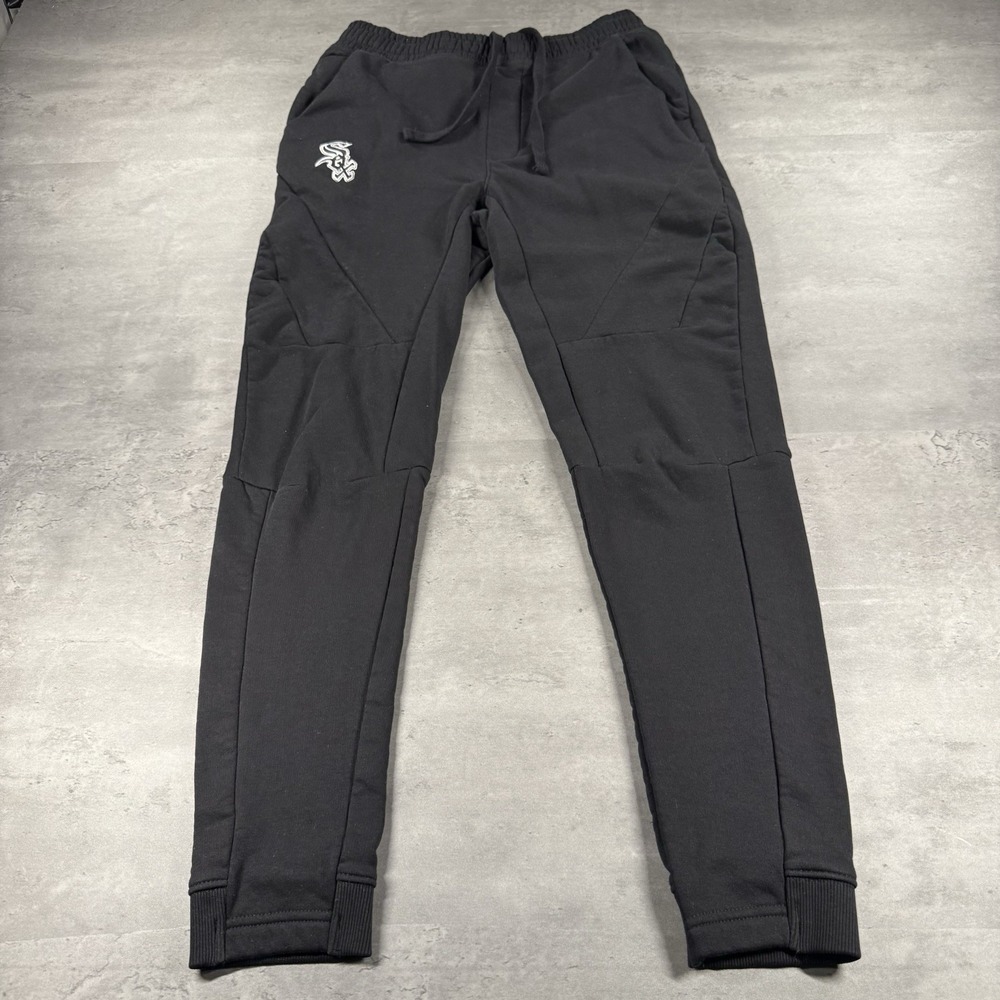 Chicago White Sox Sweatpants Adult Small Black Jogger Tech Fleece Cotton Elastic